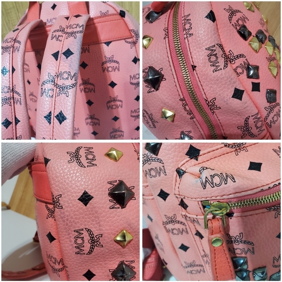 MCM Small Visetos Stark Backpack Pink - Picture 9 of 12